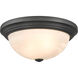 Whitton 2 Light 13 inch Matte Black Flush Mount Ceiling Light
